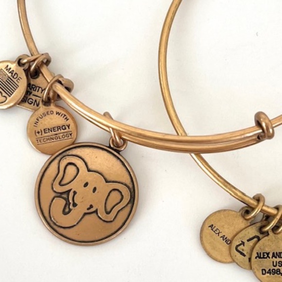 Alex and Ani 4 Gold Charmed Bracelets - Picture 3 of 6